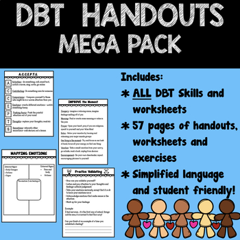 Preview of DBT HANDOUT AND WORKSHEETS - MEGAPACK - Distance Learning