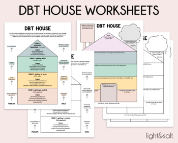 Preview of DBT House, Anxiety House Worksheet, DBT skills, Dialectical Behavior Therapy