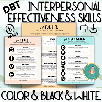 Preview of DBT Interpersonal Effectiveness Skills, Practice Reflection Sheets, Relationship
