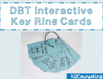 Preview of DBT Key Ring Cards for High School Counseling