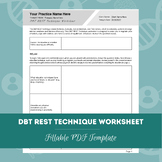 DBT REST Technique Worksheet | Fillable PDF Template