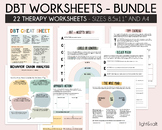 DBT skills therapy worksheets, DBT workbook, Coping skills