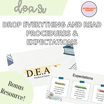 Preview of DEAR: Drop Everything And Read Procedures Expectations (Present & Go!)