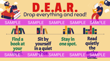 Preview of DEAR  Rules/ Guidelines Poster  -  Drop Everything and Read!     D.E.A.R.