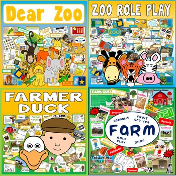 Preview of DEAR ZOO STORY, FARMER DUCK STORY, ZOO ROLE PLAY, FARM ROLE PLAY, ANIMALS