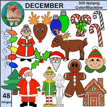 Preview of DECEMBER AND HOLIDAY CLIP ART, 48 GRAPHICS