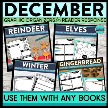 Preview of DECEMBER READING COMPREHENSION Activities ANY BOOK Worksheets Graphic Organizers