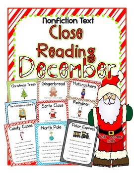 Preview of DECEMBER Close Reading Pack - Kindergarten, 1st & 2nd Grade
