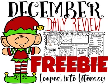 Preview of DECEMBER DAILY REVIEW MORNING WORK FREEBIE 2ND GRADE NO PREP