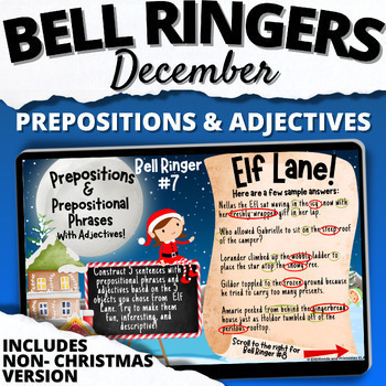 Preview of DECEMBER  Do Now Morning Work ELA Grammar Bell Ringers CHRISTMAS & NON HOLIDAY