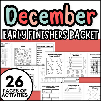 Preview of DECEMBER Early Finishers Monthly Activity Packet | Morning Work Fun Christmas