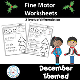 DECEMBER Fine Motor Worksheets  for pre-k, kindergarten, s
