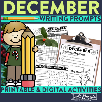 Preview of DECEMBER JOURNAL PROMPTS winter writing activities seasonal writing packet