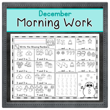 Preview of DECEMBER Morning Work | Digital Display Options | KG & 1st Grade