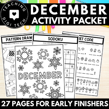 Preview of DECEMBER Morning Work | Early Finisher Independent Activity Packet | Fast Finish