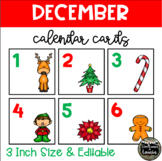 DECEMBER Thanksgiving/Fall Calendar Cards (3 INCH)
