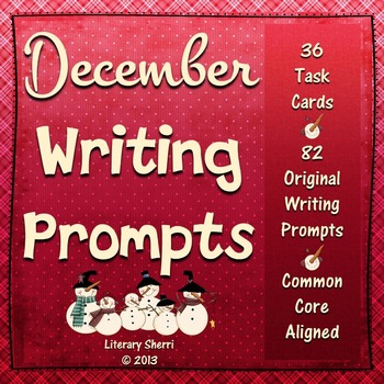 Preview of DECEMBER WRITING PROMPTS Task Cards, Writing Activities, Diverse Holiday Prompts