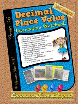 Preview of DECIMALS: PLACE VALUE INTERACTIVE NOTEBOOK {COMMON CORE}