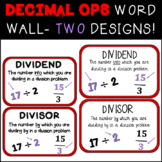 DECIMAL OPS 6th Grade CMP3 Word Wall