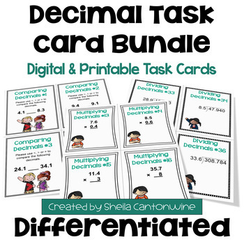 Preview of Decimal Task Card Bundle - Differentiated