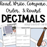 DECIMALS: Baseball Card Activity- Round, Compare, Order Decimals