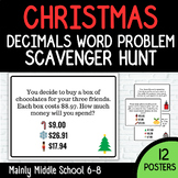 CHRISTMAS DECIMAL WORD PROBLEM Math Scavenger Hunt