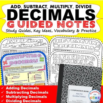 Preview of DECIMALS Doodle Math - Interactive Notebooks (Guided Notes)