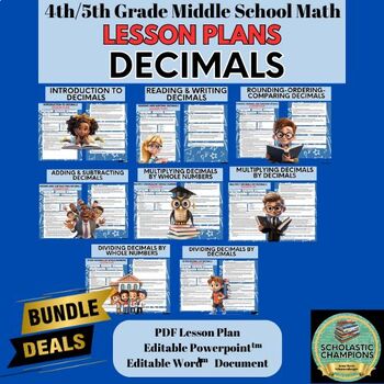 Preview of DECIMALS LESSON PLAN BUNDLE for 4th/5th-Middle School Math