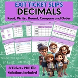 DECIMALS-Math Exit Tickets, Warm-up Slips, Bellringer Acti