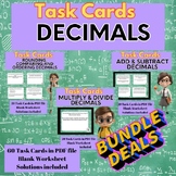 DECIMALS * Task Card Bundle * 4th & 5th Grade Middle School Math