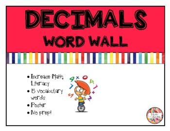 Preview of DECIMALS - Word Wall (Math Literacy)