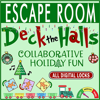 Preview of DECK THE HALLS Escape Room/Breakout ~ All Digital Locks ~CHRISTMAS/HOLIDAY FUN!