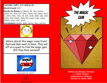 Preview of DECODABLE READER (soft c /s/ and g /j/)- PHONICS COMIC BOOK- The Magic Gem