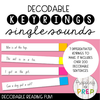 Preview of DECODABLE SENTENCES ON KEYRINGS (SINGLE SOUNDS+CK+FLOSS-SYNTHETIC PHONICS)