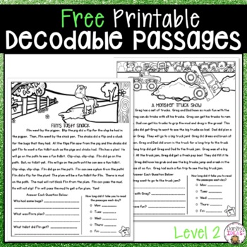 Preview of DECODABLE TEXT PASSAGES LEVEL 2 FREE PAIRS WITH ORTON GILLINGHAM