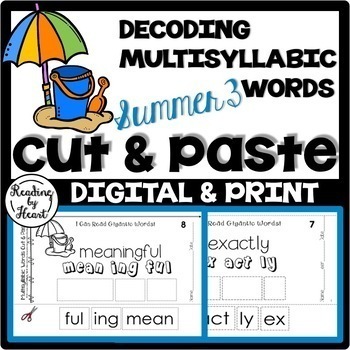Preview of DECODING MULTISYLLABIC WORDS READING INTERVENTION CUT & PASTE DRAG & DROP 3
