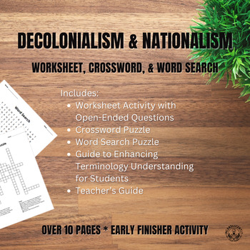 Preview of DECOLONIALISM & NATIONALISM Crossword Puzzle, Word Search & Worksheet