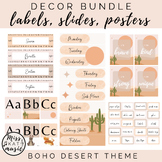 DECOR BUNDLE - Boho Desert Theme - Classroom Labels, Agend