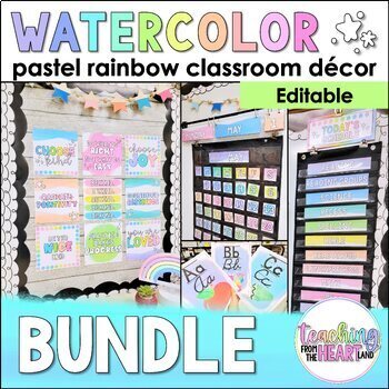 Pastel Rainbow Classroom Decor Bundle  Elementary classroom decor, Free  classroom decor, Printable classroom decor