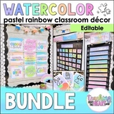 DECOR BUNDLE | Watercolor Pastel Rainbow Classroom Décor