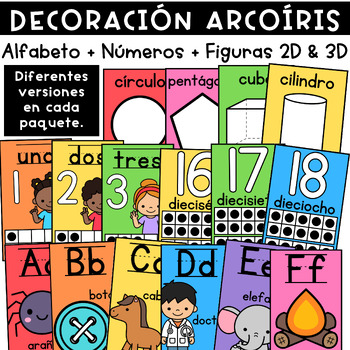 Preview of DECORACIÓN ARCOÍRIS LETRAS, NÚMEROS, FIGURAS 2D & 3D BUNDLE