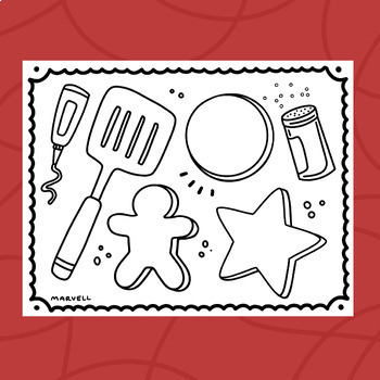 Preview of DECORATE COOKIES COLORING PAGE