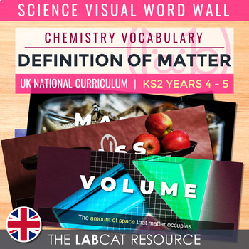Preview of DEFINITION OF MATTER | Science Visual Word Wall (Chemistry Vocabulary) [UK]