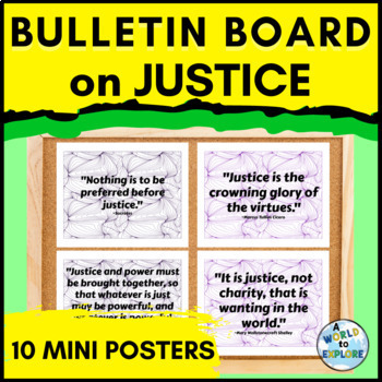 Preview of DEI Bulletin Board Set on JUSTICE for Classroom Community