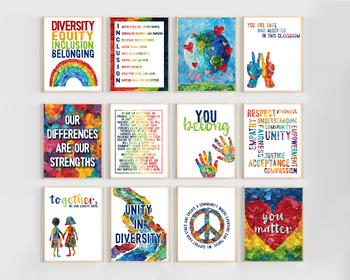 Preview of DEIB Bulletin Board Set | Foster Inclusion Posters | Diversity Equity Inclusion