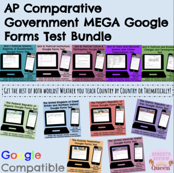 Preview of DELUXE: AP Comparative Government Google Forms Test Bundle