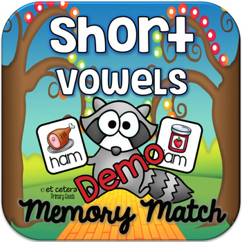 Preview of DEMO~Short Vowel CVC Rhyming Words Memory Match ~ Interactive PowerPoint Game