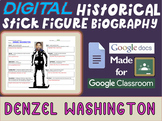 DENZEL WASHINGTON Digital Stick Figure Biography for Black