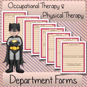 Preview of DEPARTMENT FORMS: Occupatioanal Therapy and Physical Therapy