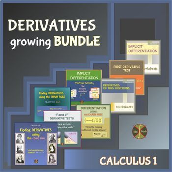 Preview of Derivatives GROWING Bundle (PDF format and Easel + Google Slides Activities!)